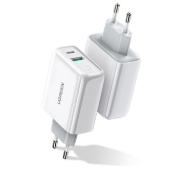 INCARCATOR retea Ugreen, CD170 Quick Charge 36W, USB x 1, USB Type-C x 1, 5V/3.4A max, alb 60468 (timbru verde 0.18 lei) - 6957303864683 