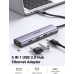 ADAPTOR RETEA Ugreen, cm475 extern, USB 3.0 (T) la port Gigabit RJ-45, porturi USB: USB 3.0 x 3, USB Type-C x 1, argintiu 60554 (timbru verde 0.18 lei) - 6957303865543 