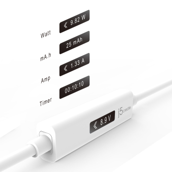 Adaptor J5Create USB-C DYNAMIC POWER METER/CHARGING CABLE TO USB-C JUCP14-N