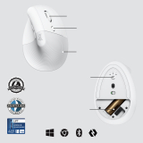 Mouse Logitech LIFT FOR BUSINESS/OFF-WHITE/PALE GREY - EMEA 910-006496