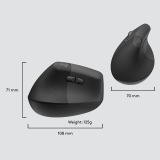 Mouse Logitech LIFT FOR BUSINESS LEFT/GRAPHITE / BLACK - EMEA 910-006495