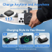 Statie incarcare wireless 3in1  Vention, MagSafe, telefon 15W, ceas 2.5W, casti 5W, fast charge, pliabil, magnetic, lumina LED, 1 x USB-C incarcare, negru, 