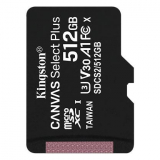 Kingston 512GB micSDXC Canvas Select Plus 100R A1 C10 Single Pack w/o ADP
