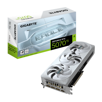 GIGABYTE Video Card NVIDIA GeForce RTX 5070 Ti EAGLE OC ICE SFF 16G (16GB GDDR7/256bit, PCI-E 5.0, Recommended PSU 750W, 3xDP, 1xHDMI) ATX white