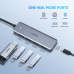 HUB extern Ugreen, CM219 porturi USB: USB 3.0 x 4, conectare prin USB Type-C, aluminiu, lungime 15 cm, gri, 70336 (timbru verde 0.8 lei) - 6957303873364 