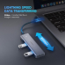HUB extern Ugreen, CM219 porturi USB: USB 3.0 x 4, conectare prin USB Type-C, aluminiu, lungime 15 cm, gri, 70336 (timbru verde 0.8 lei) - 6957303873364 