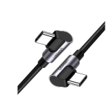 CABLU alimentare si date Ugreen, US323, Fast Charging Data Cable pt. smartphone, USB Type-C la USB Type-C 60W/3A Angled 90, braided, 2m, negru 70531 (timbru verde 0.08 lei) - 6957303875313  