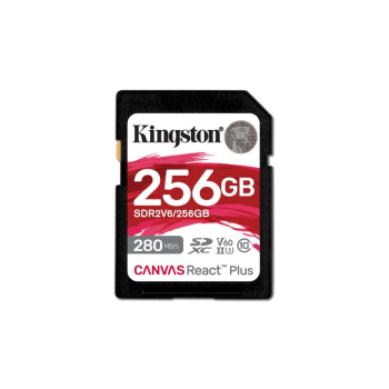 Card memorie Kingston 256GB SDXC CANVAS REACT PLUS U3/UHS-II 280R/150W V60 FULL HD/4K SDR2V6/256GB