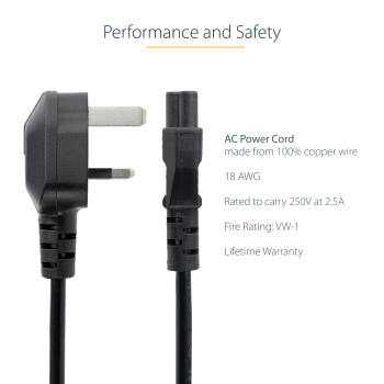 Cablu StarTech 2M C5 LAPTOP POWER CORD - UK/PLUG TO IEC320 C5 POWER CABLE PXTNB3SUK2M