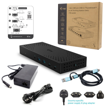 Docking Station I-TEC USB 3.0 3X 4K DOCK GEN 2/USB 3.0/ C/ TB 3/4 PD100W CATRIPLE4KDOCKPD2