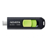 MEMORIE USB Type-C 3.2 ADATA 32 GB, retractabila, carcasa plastic, negru / verde ACHO-UC300-32G-RBK/GN (timbru verde 0.03 lei) 