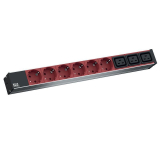 PDU BACHMANN, 1U pt. rack 19 inch, 6 prize IEC | 3 x scoket IEC, intrare IEC, max 16 A, cablu 2 m, gri, 800.2333 (timbru verde 4 lei) 