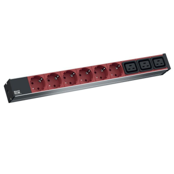 PDU BACHMANN, 1U pt. rack 19 inch, 6 prize IEC | 3 x scoket IEC, intrare IEC, max 16 A, cablu 2 m, gri, 800.2333 (timbru verde 4 lei) 