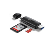 CARD READER extern Ugreen, CM304 interfata USB 3.0 si USB Type-C, citeste/scrie: SD, microSD viteza pana la 5Gbps, suporta carduri maxim 2 TB, plastic, black 80191 (timbru verde 0.03 lei) - 69573 
