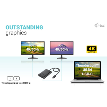 I-TEC USB-C DUAL 4K/60HZ (SINGLE/8K/30HZ) HDMI VIDEO ADAPTER C31DUAL4K60HDMI