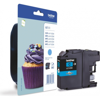 Cartus Brother LC-123C F. MFC-J4510DW/CYAN F. 600 PAGES LC123C