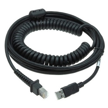 Datalogic CABL USB TYPE A TPUW COILED PWR/OFF TERMINAL 5M BLK PWR 90A052289