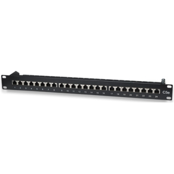 PATCH PANEL INTELLINET 24 porturi, FTP, Cat5e ecranat, 1U pentru rack 19 513487 