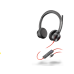 Casti HP Poly Blackwire 8225 Stereo Microsoft Teams Certified USB-C Headset +USB-C/A Adapter 8X225AA
