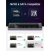 RACK extern Ugreen, CM400 pt SSD M.2 NVMe + NGFF SATA compatibile cu form factor 2280, 2260, 2242 si 2230, cablu inclus de 50 cm USB Type-C la USB Type-C, 10Gbps, aluminiu, gri + silicon case 90264 
