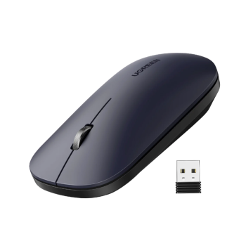 MOUSE Ugreen, MU001 PC sau NB, wireless 2.4GHz, optic, 3/1 butoane/scroll, 4000 dpi, negru 90372 (timbru verde 0.18 lei) - 6957303893720 