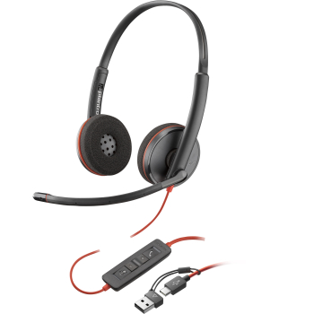 Casti HP Poly Blackwire 3220 Stereo USB-C Black Headset +USB-C/A Adapter (Bulk) 8X2J9A6 Casti HP Poly Blackwire 3220 Stereo USB-C Black Headset +USB-C/A Adapter (Bulk) 8X2J9A6