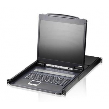 ATEN KVM 8 port LCD 19'' + keyboard + touchpad PS/2 or USB, 1U 19'' Rack