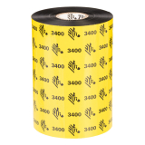 Zebra Wax/Resin Ribbon, 110mmx450m, 3400; High Performance, 25mm core, 6/box 03400BK11045 Zebra Wax/Resin Ribbon, 110mmx450m, 3400; High Performance, 25mm core, 6/box 03400BK11045