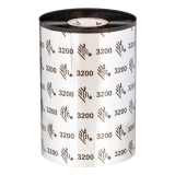 Zebra Wax/Resin Ribbon, 156mmx450m (6.14inx1476ft), 3200; High Performance, 25mm (1in) core, 6/box 03200BK15645