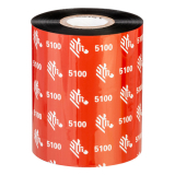 Zebra Resin Ribbon, 83mmx450m (3.27inx1476ft), 5100; Premium, 25mm (1in) core, 6/box 05100BK08345