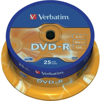 Consumabil DVD-R VERBATIM 4.7GB, 120min, viteza 16x, 25 buc, Single Layer, spindle, Matt Silver 43522 