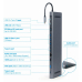 DOCKING Station Gembird universal, 9-in-1, conectare PC USB Type C, USB-C x 3, USB-A 3.1 x 3, USB-A 2.0 x 2, porturi video HDMI x 1, VGA x 1, PD 60 W, RJ45, SD, microSD, Audio, argintiu, A-CM-COMBO9 