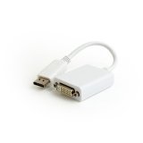 CABLU video GEMBIRD, adaptor DisplayPort (T) la DVI-I DL (M), 10cm, rezolutie maxima 4K UHD (3840 x 2160) la 30 Hz, alb, A-DPM-DVIF-03-W (timbru verde 0.08 lei) 