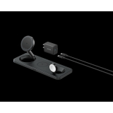 STATIE incarcare wireless Anker MagGo 15W, 3-in-1, 3 x wireless, incarca simultan telefon, casti si smartwatch Apple, negru, B25M1311 (timbru verde 0.18 lei) - 0194644173289 