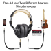 Casca OneOdio wireless, cu fir, tip over ear, utilizare multimedia, DJ, conectare prin Bluetooth 5.2 | Jack 3.5 mm | Jack 6.35 mm, difuzor 40 mm, impedanta 32 Ohm, acumulator 650 mAh, negru | auriu,  