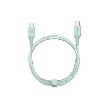 Cablu alimentare si date Anker, USB Type-C (T) la USB Type-C (T), 1.8m 140W, invelis nylon bio, verde, A80F6H61 (timbru verde 0.03 lei) - 0194644125585 