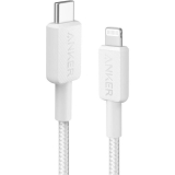 Cablu alimentare si date Anker, USB Type-C (T) la Lightning (T), 0.9m rata transfer 480 Mbps, invelis nylon, braided, alb, A81B5G21 (timbru verde 0.03 lei) - 0194644115524 