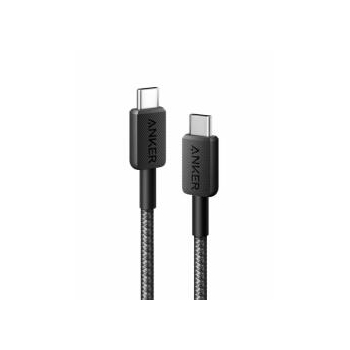 Cablu alimentare si date Anker, USB Type-C (T) la USB Type-C (T), 0.9m rata transfer 480 Mbps, 60W, invelis nylon, braided, negru, A81F5G11 (timbru verde 0.03 lei) - 0194644153656 Cablu alimentare si date Anker, USB Type-C (T) la USB Type-C (T), 0.9m rata transfer 480 Mbps, 60W, invelis nylon, braided, negru, A81F5G11 (timbru verde 0.03 lei) - 0194644153656