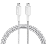 Accesoriu telefon Cablu alimentare si date Anker, USB Type-C (T) la USB Type-C (T), 0.9m rata transfer 480 Mbps, 60W, invelis nylon, braided, alb, A81F5G21 (timbru verde 0.03 lei) - 0848061019612 