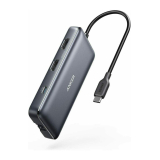 DOCKING Station Anker 8-in-1, porturi: 2 x HDMI (M), 2 x USB 3.2 gen 1 (M), RJ-45, PD 100W, SD/microSD, conectare prin USB Type-C (T), rata transfer 5 Gbps, ABS, gri, A83800A1 (timbru verde 0.18 lei 