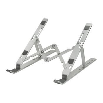 SUPORT de birou LOGILINK pt. notebook, 7 pozitii, suporta dimensiuni 10-16, pliabil, aluminiu, suport antiderapant, argintiu, AA0134 