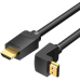 Cablu video Vention, HDMI(T) la HDMI(T), 2m, rezolutie maxima 4K la 60Hz, conectori auriti, cupru, unghi 270 grade, negru, AAQBH (timbru verde 0.18lei) - 6922794745360 