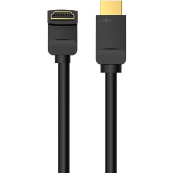 Cablu video Vention, HDMI(T) la HDMI(T), 2m, rezolutie maxima 4K la 60Hz, conectori auriti, cupru, unghi 270 grade, negru, AAQBH (timbru verde 0.18lei) - 6922794745360 