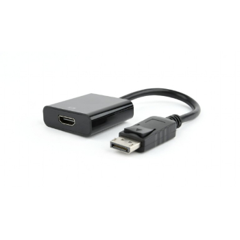 CABLU video GEMBIRD, adaptor DisplayPort (T) la HDMI (M), 10cm, rezolutie maxima Full HD (1920 x 1080) la 60Hz, negru, AB-DPM-HDMIF-002 (timbru verde 0.08 lei) 