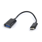 CABLU adaptor OTG GEMBIRD, pt. smartphone, USB 2.0 Type-C (T) la USB 2.0 (M), 16cm, asigura conectarea telef. la o tastatura, mouse, HUB, stick, etc., negru, AB-OTG-CMAF2-01 (timbru verde 0.08 lei) 