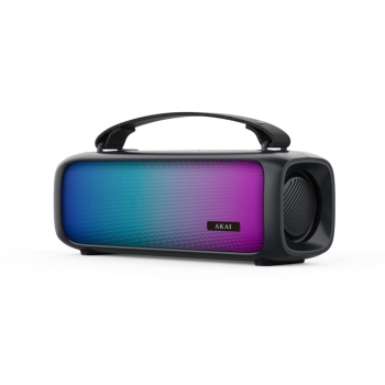 Boxa portabila AKAI Active 8W RMS, Bluetooth 5.1, acumulator 1500 mAh, RGB, negru, ABTS-08 BK (timbru verde 0.8 lei) 