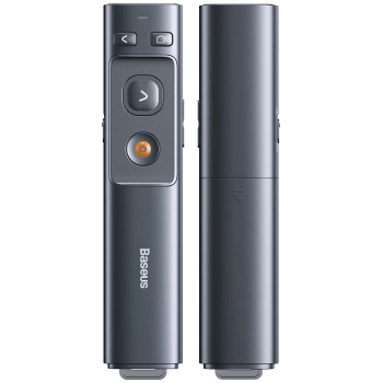 PRESENTER laser Orange Dot Baseus RF2.4GHz, laser rosu, distanta maxima 100m, transmitator USB/USB Type-C, gri ACFYB-0G - 6953156220836 