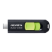 MEMORIE USB Type-C 3.2 ADATA 256 GB, retractabila, carcasa plastic, negru / verde ACHO-UC300-256G-RBK/GN (timbru verde 0.03 lei) 