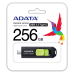 MEMORIE USB Type-C 3.2 ADATA 256 GB, retractabila, carcasa plastic, negru / verde ACHO-UC300-256G-RBK/GN (timbru verde 0.03 lei) 