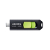 MEMORIE USB Type-C 3.2 ADATA 32 GB, retractabila, carcasa plastic, negru / verde ACHO-UC300-32G-RBK/GN (timbru verde 0.03 lei) 